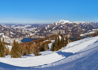 Fototapeta na wymiar Mountains ski resort St. Gilgen Austria