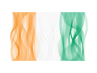 Wave line flag of Ivory Coast