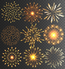 Golden Festive Firework Salute Burst on Black