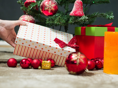 holidays, celebration and people concept - close up of santa cla