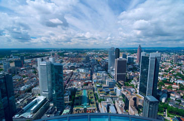Fototapeta na wymiar Top view of city Frankfurt am Main in Germany