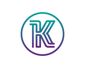 K Line Circle Letter Logo