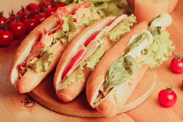 Various types of sandwiches