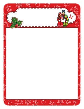 Christmas carol holiday frame border