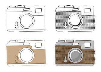 Vector illustration of retro cameras