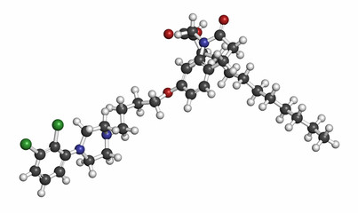 Aripiprazole lauroxil antipsychotic drug molecule 