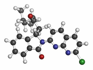 Pagoclone anxiolytic drug molecule. 