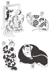 歌川国芳 道外 見富利十二志のイメージイラスト