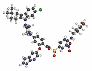 Venetoclax cancer drug molecule (BCL-2 inhibitor). 