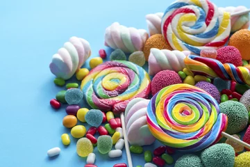 Selbstklebende Fototapete Süßigkeiten Farbige Bonbons