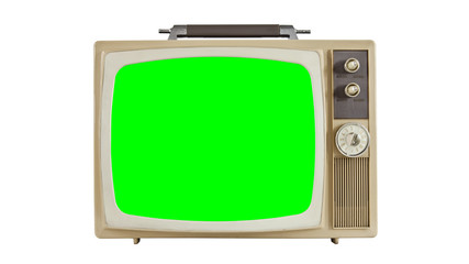 Vintage Television with Chroma Green Screen