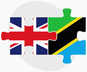 United Kingdom and Tanzania Flags