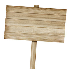 Wooden sign isolated on white. Wood old planks sign.