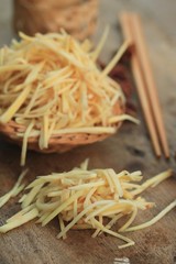 Sliced with fresh ginger