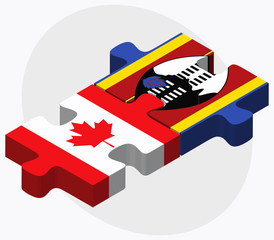 Canada and Swaziland Flags