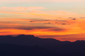 Mountains with evening light.
