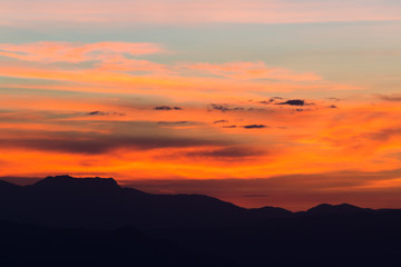 Mountains with evening light.
