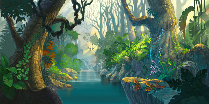 fantasy forest painting