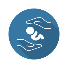 Postnatal Care Icon. Flat Design.