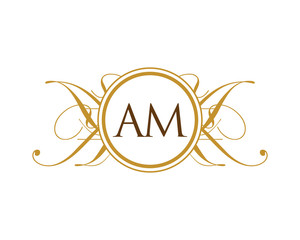 AM Luxury Ornament Initial Logo
