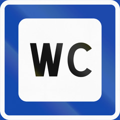 Norwegian service road sign - Public restrooms