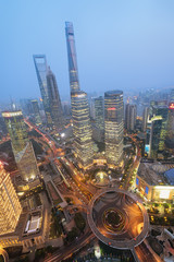View of  Lujiazui district in Shanghai, China