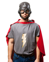 super hero man on white background