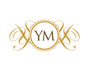 YM Luxury Ornament Initial Logo