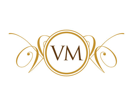 VM Luxury Ornament Initial Logo