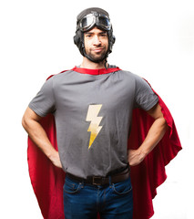 super hero man on white background