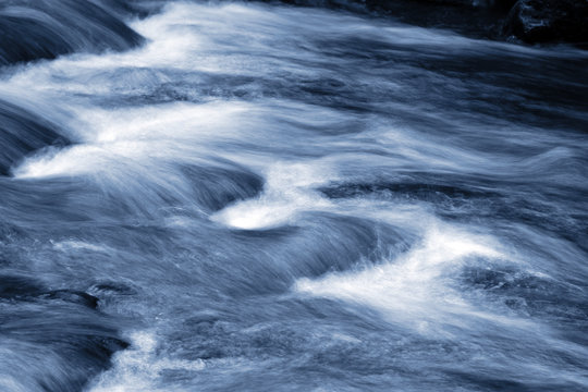 Fast flowing water in stream