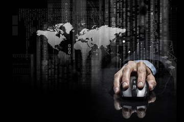 Businessman using mouse