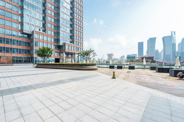 empty ground front modern buildings