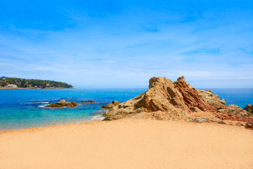 Fototapeta na wymiar Costa Brava beach Lloret de Mar Catalonia Spain