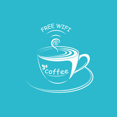 Internet cafe poster design, vector illustration