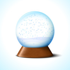 Christmas glass snow ball with snowflakes