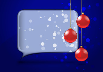 Speech bubble with red christmas baubles