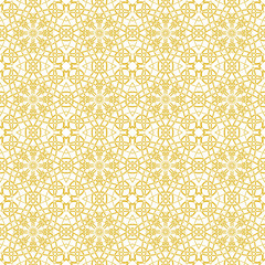 Gold seamless pattern. Vintage decorative elements. Hand drawn background. Islam, Arabic, Indian, ottoman motifs. Perfect for printing on fabric or paper.