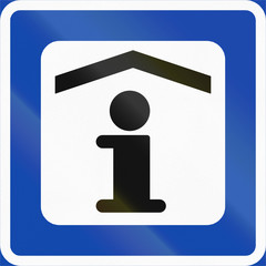 Norwegian service road sign - Information center