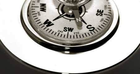 Compass on the white background. Grunge