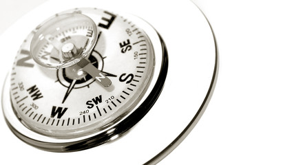 Compass on the white background. Grunge