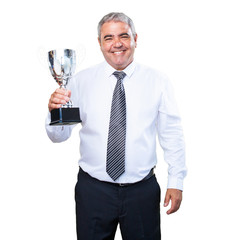 mature man proud of his trophy