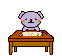 地図を見る動物シリーズ