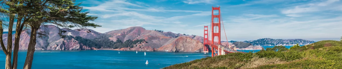 Fotobehang Panorama van de Golden Gate-brug © SvetlanaSF