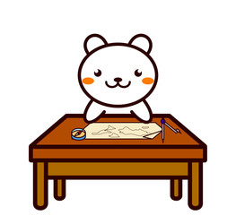 地図を見る動物シリーズ