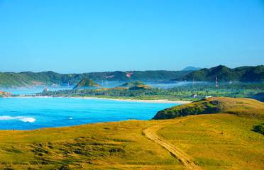 Nature view of Kuta Beach, Lombok, Indonesia.