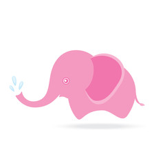 cute elephant spraying water, cartoon drawing thailand