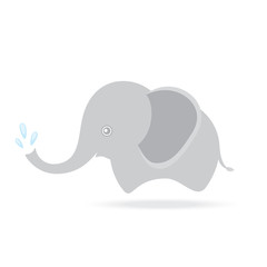 cute elephant spraying water, cartoon drawing thailand