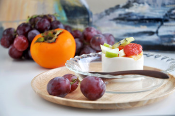 Fruits Pudding Serve on Tray