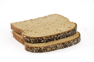 sliced bread on white background